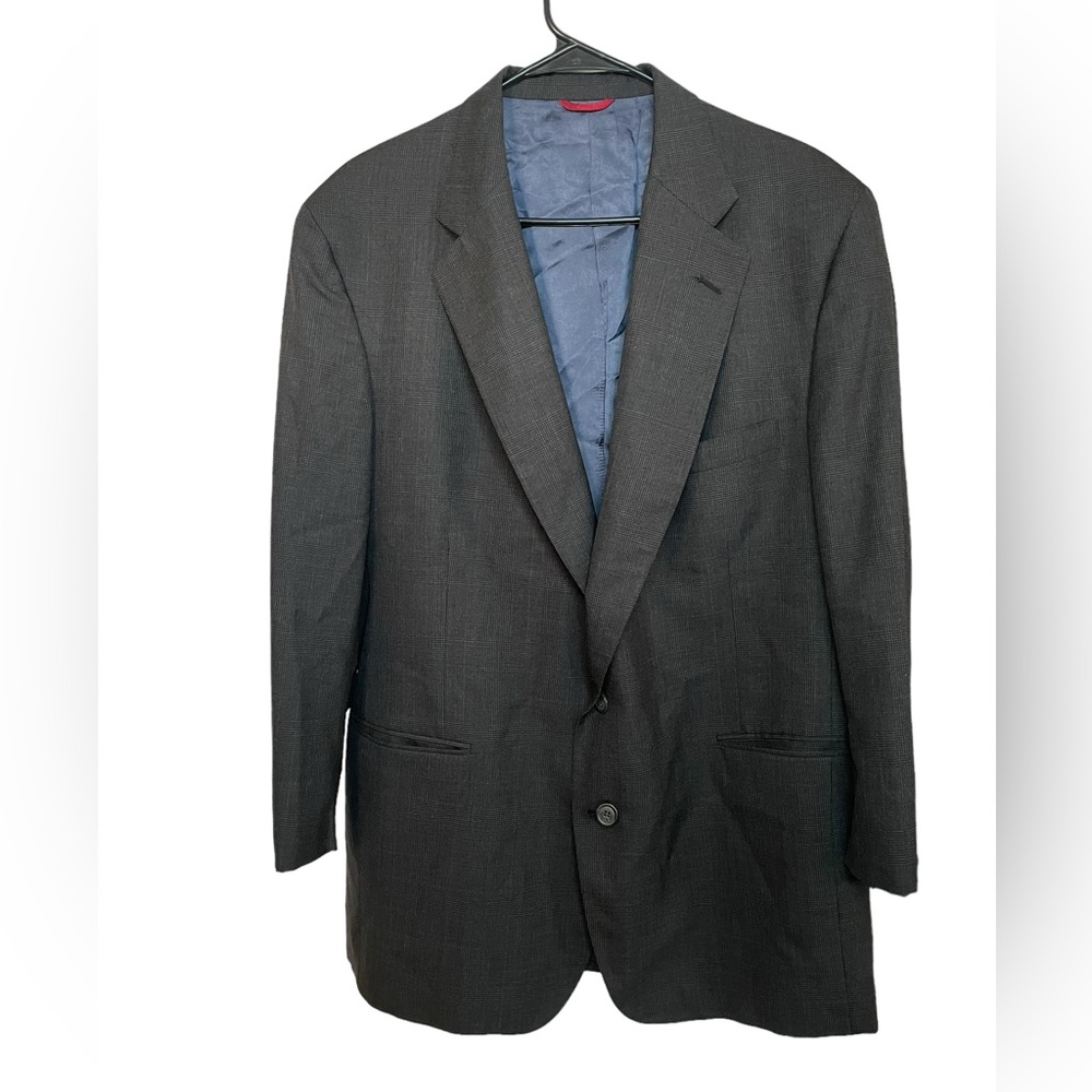 Jos. A. Bank Executive Collection 100% Wool Gray Plaid Blazer Sport Jacket EUC